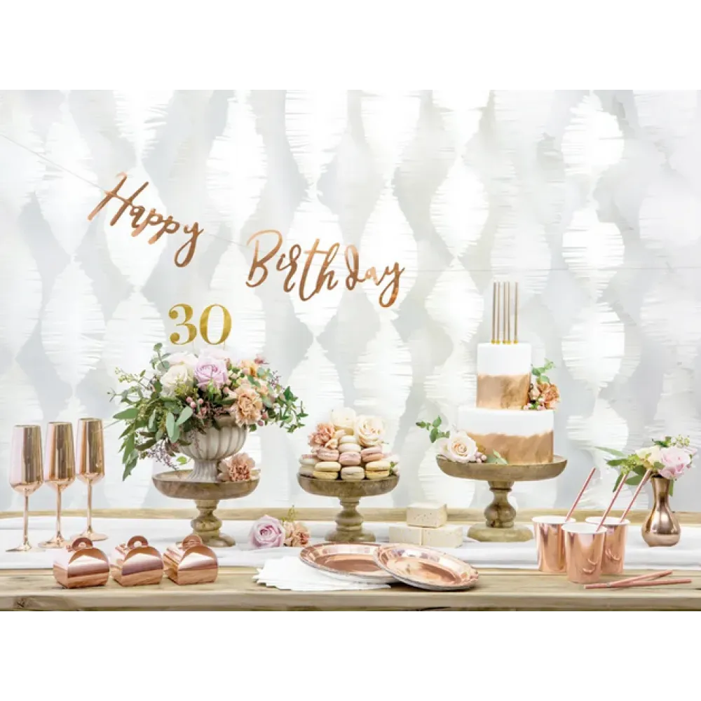 Banner Happy Birthday Rose Gold 16.5x62cm