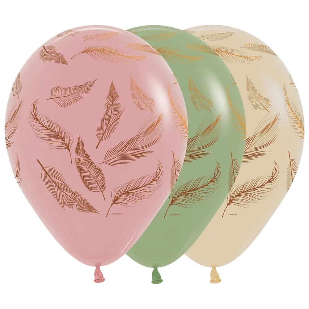 Baloane latex Feathers Print 30cm