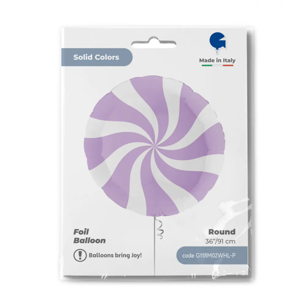 Balon Folie Rotund Acadea Alb-Lavanda 91 cm Grabo