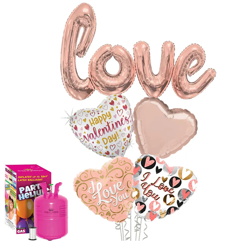 Pachet Baloane Valentine's Day (cu butelie mare) - 2022356