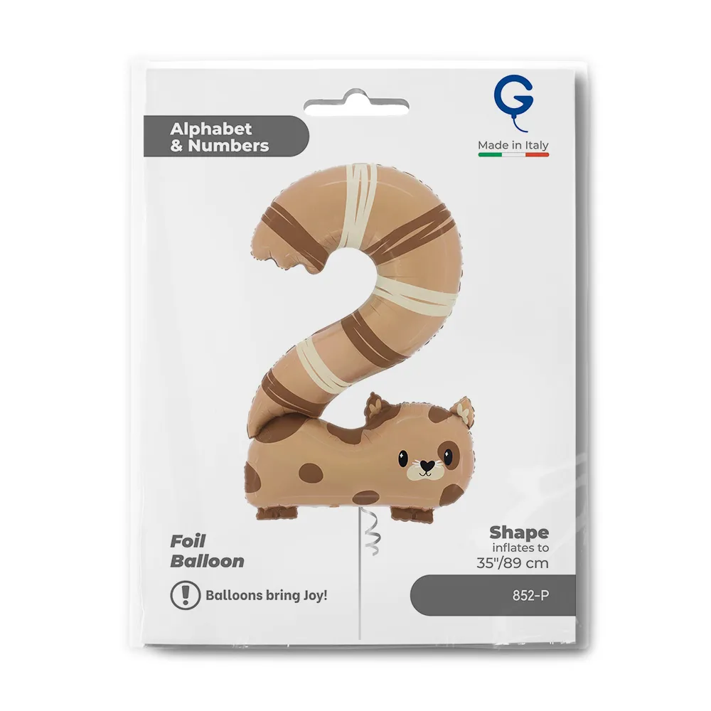 Balon Folie Puppyloons Cifra 2 Pisicuta 89cm