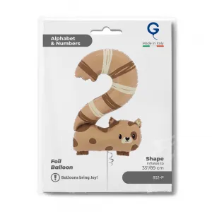Balon Folie Puppyloons Cifra 2 Pisicuta 89cm