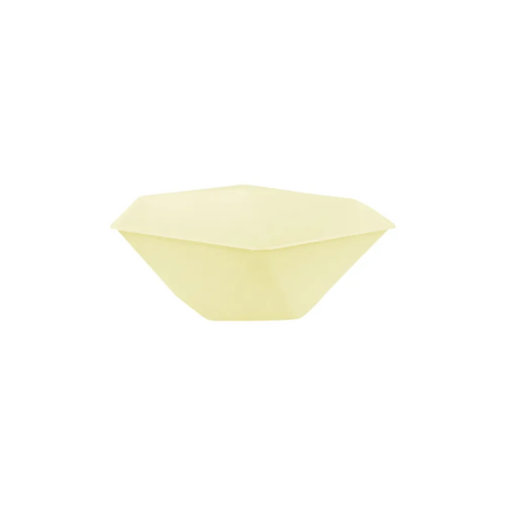 Set 6 Boluri Hexagonale Galbene Decor Vert 15.8x13.7cm 9918263