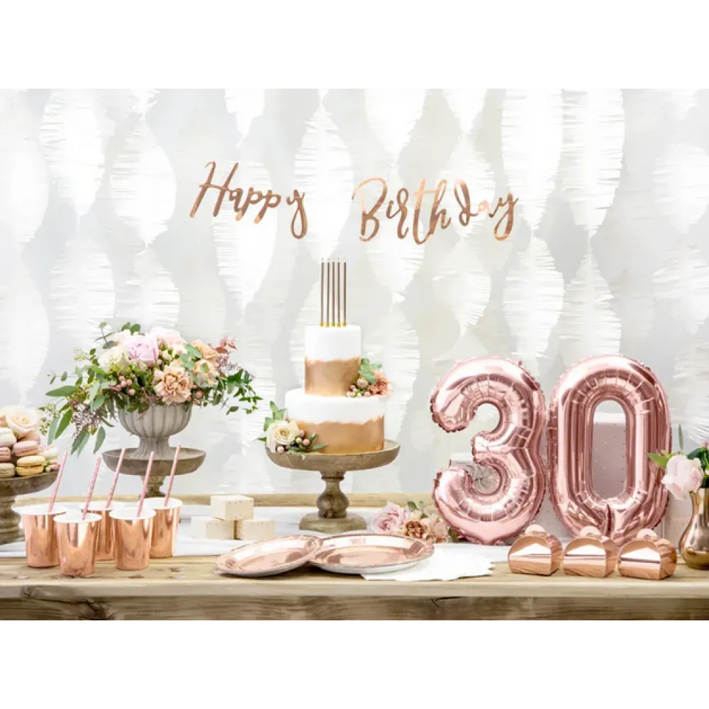 Banner Happy Birthday Rose Gold 16.5x62cm