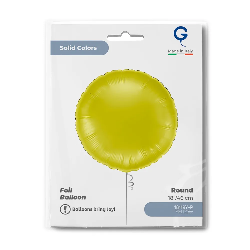 Balon Folie Rotund Galben 46cm