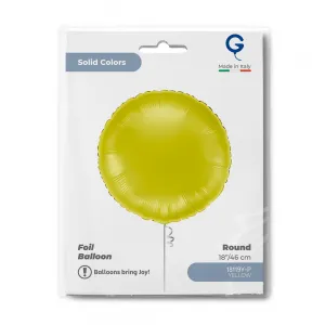 Balon Folie Rotund Galben 46cm