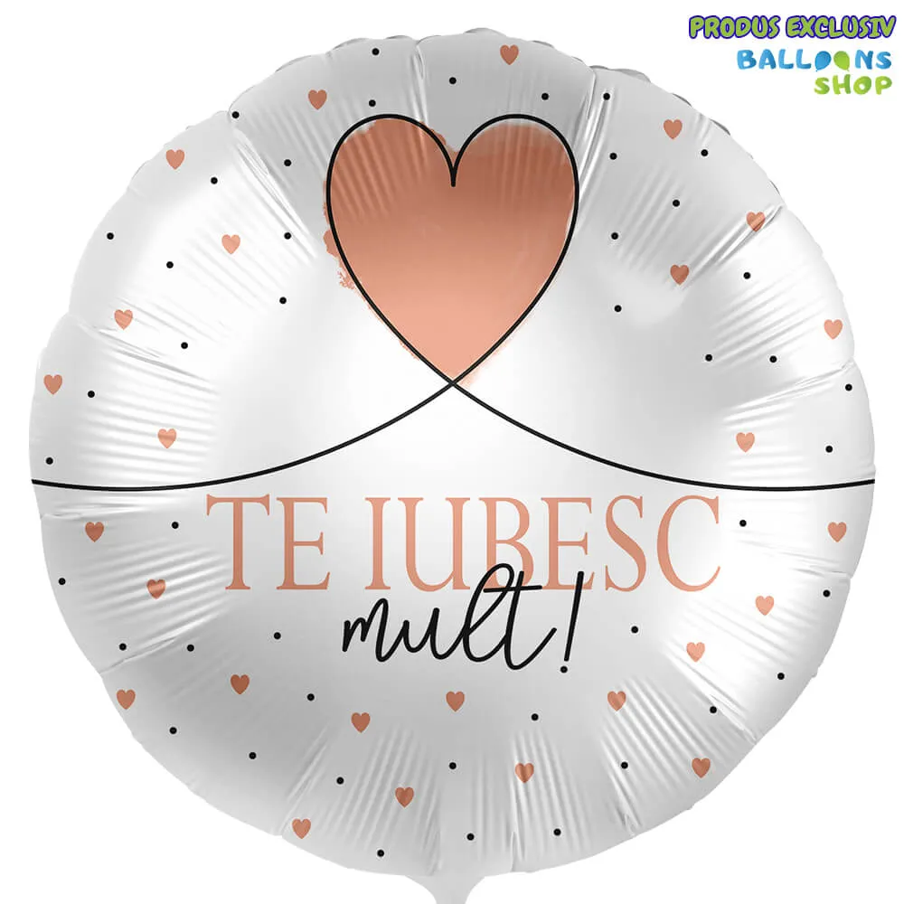 Balon Folie Te iubesc mult! Inimioare roz 43cm