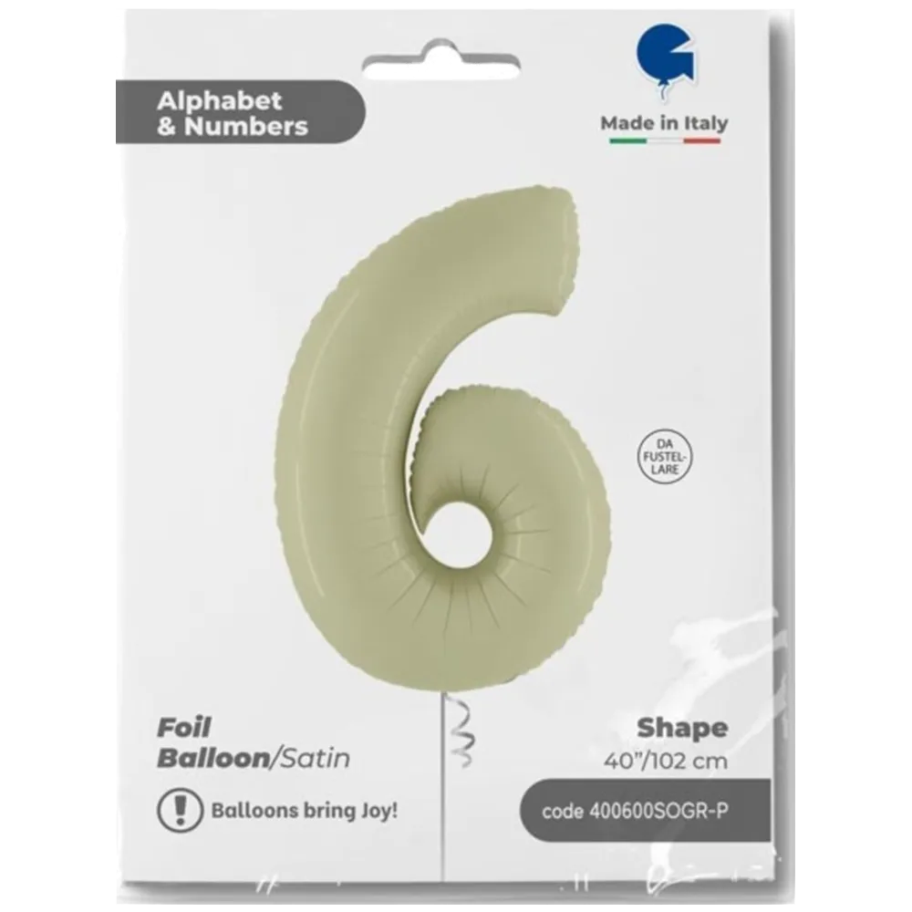 Balon Folie CIFRA 6 Olive 102 cm Grabo
