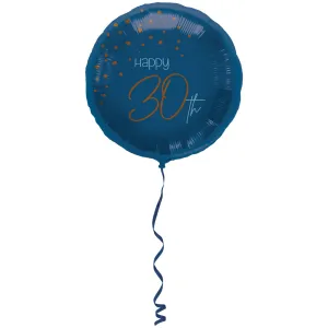 Balon Folie Rotund Happy 30th Elegant Navy 45cm