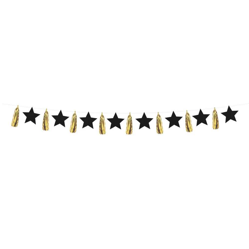 Banner Hartie Gold Tassels and Stars
