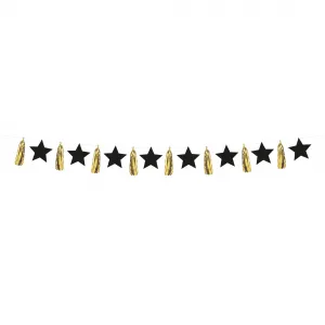 Banner Hartie Gold Tassels and Stars
