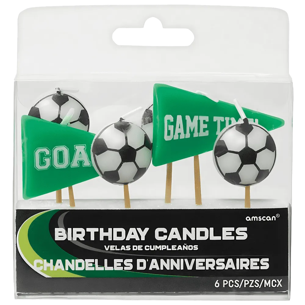 Set 6 Lumanari Tort Fotbal 7.5cm 172902