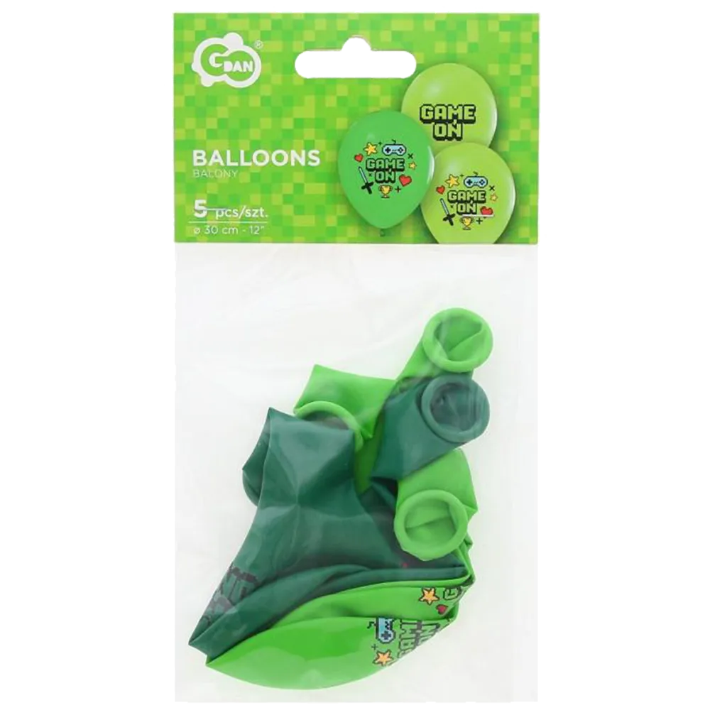 Set 5 baloane latex 30cm print GameON