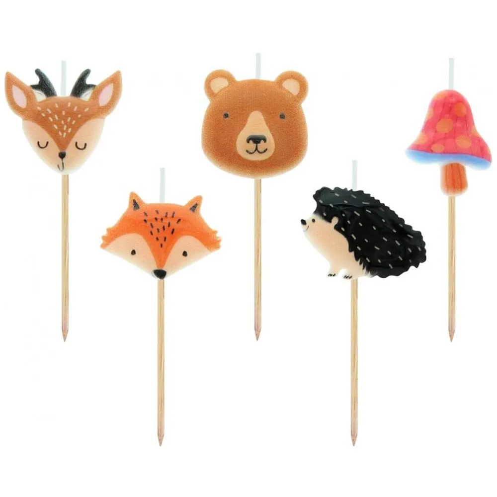 Set 5 Lumanari Animalute Padure 8cm