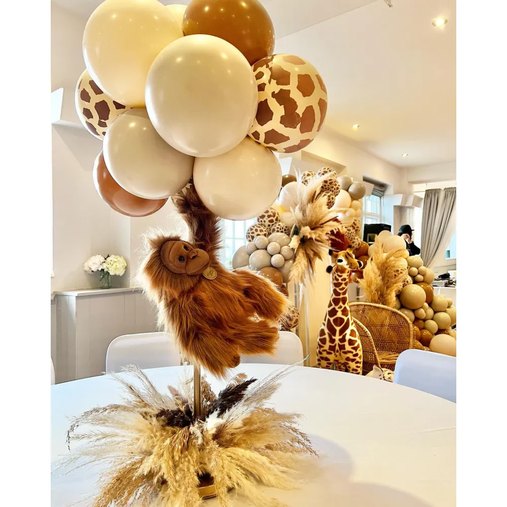 Balon latex jumbo 60cm Safari Giraffe - White Sand Print - Caramel