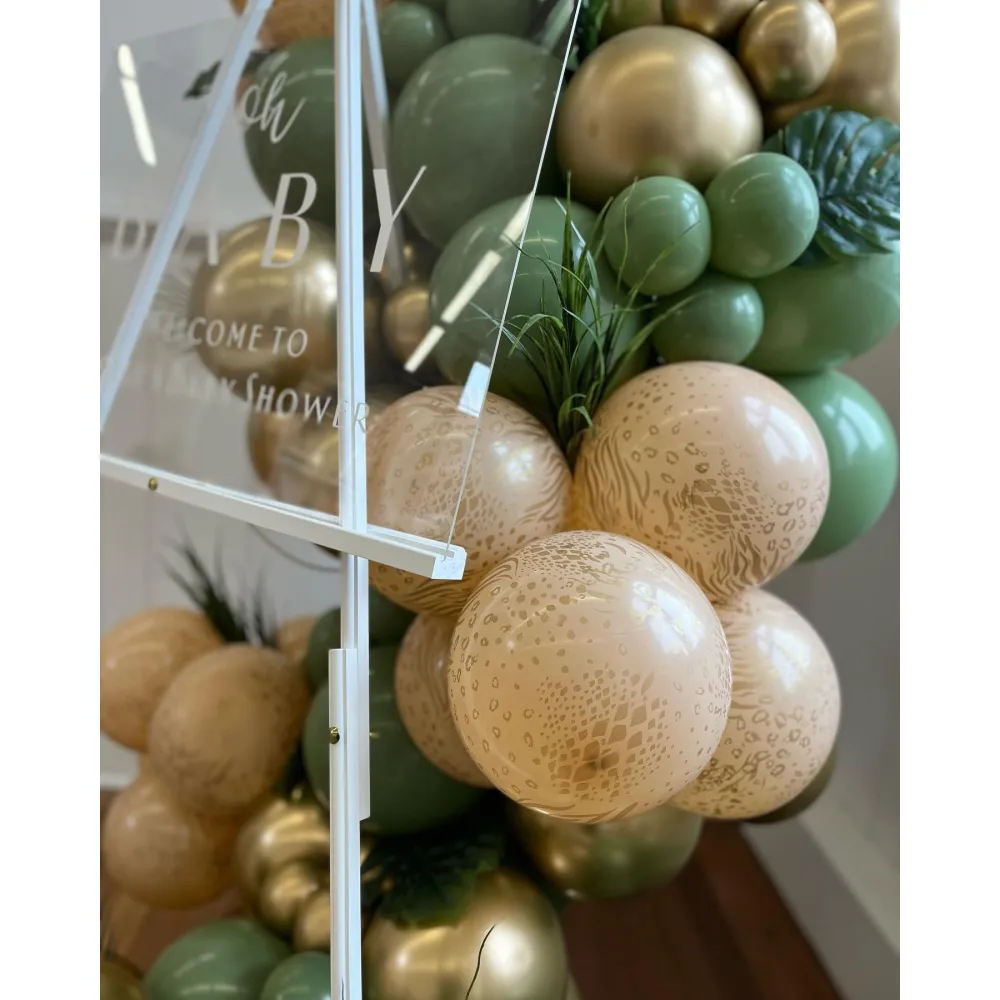 Balon latex jumbo 60cm Safari Mutant - Blush Print - Gold