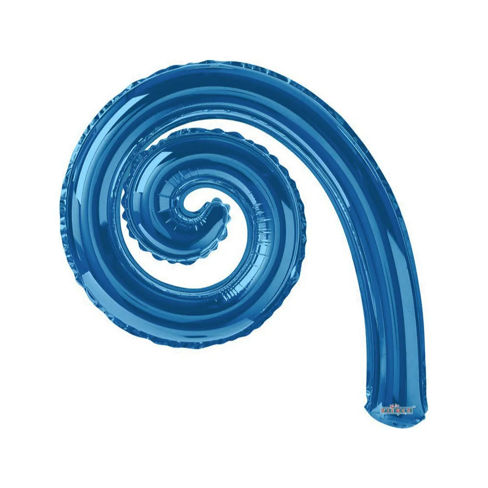 Balon Folie 35cm Spirala Curly Albastru