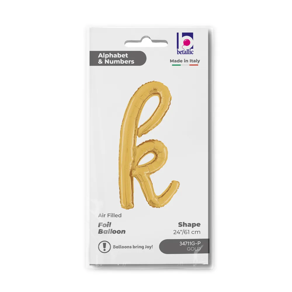 Balon Folie LITERA (AER) SCRIPT K Auriu 61cm Grabo