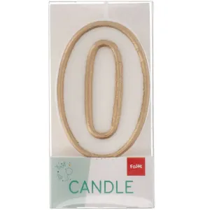 Lumanare Tort Cifra 0 Contur Auriu 9cm