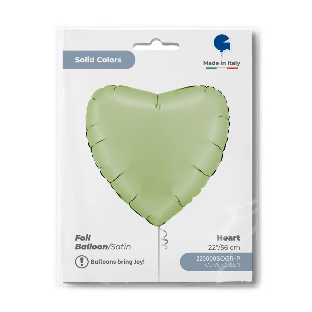Balon Folie Inima Satin Olive 56cm