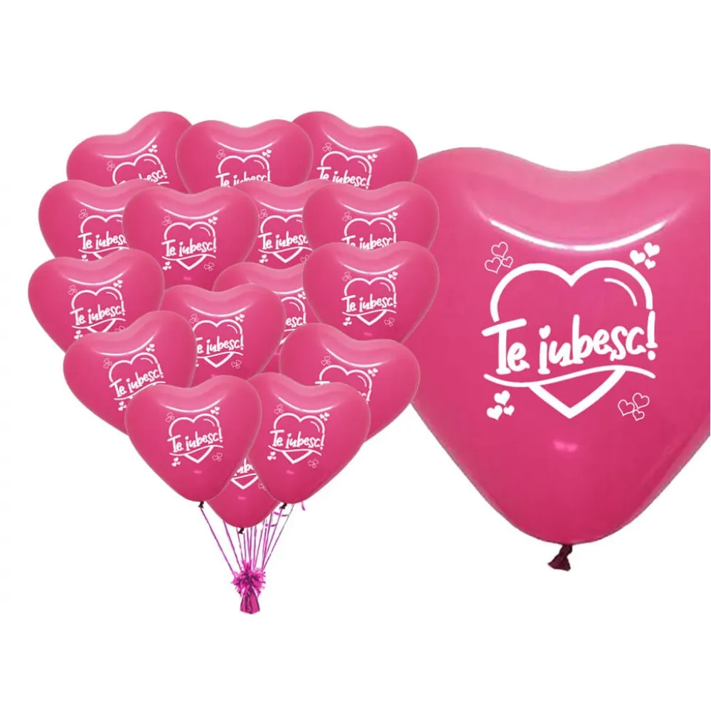 Baloane inima imprimate Te iubesc 30 cm Balloons Shop