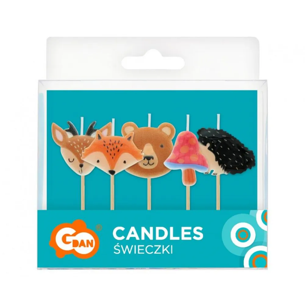 Set 5 Lumanari Animalute Padure 8cm