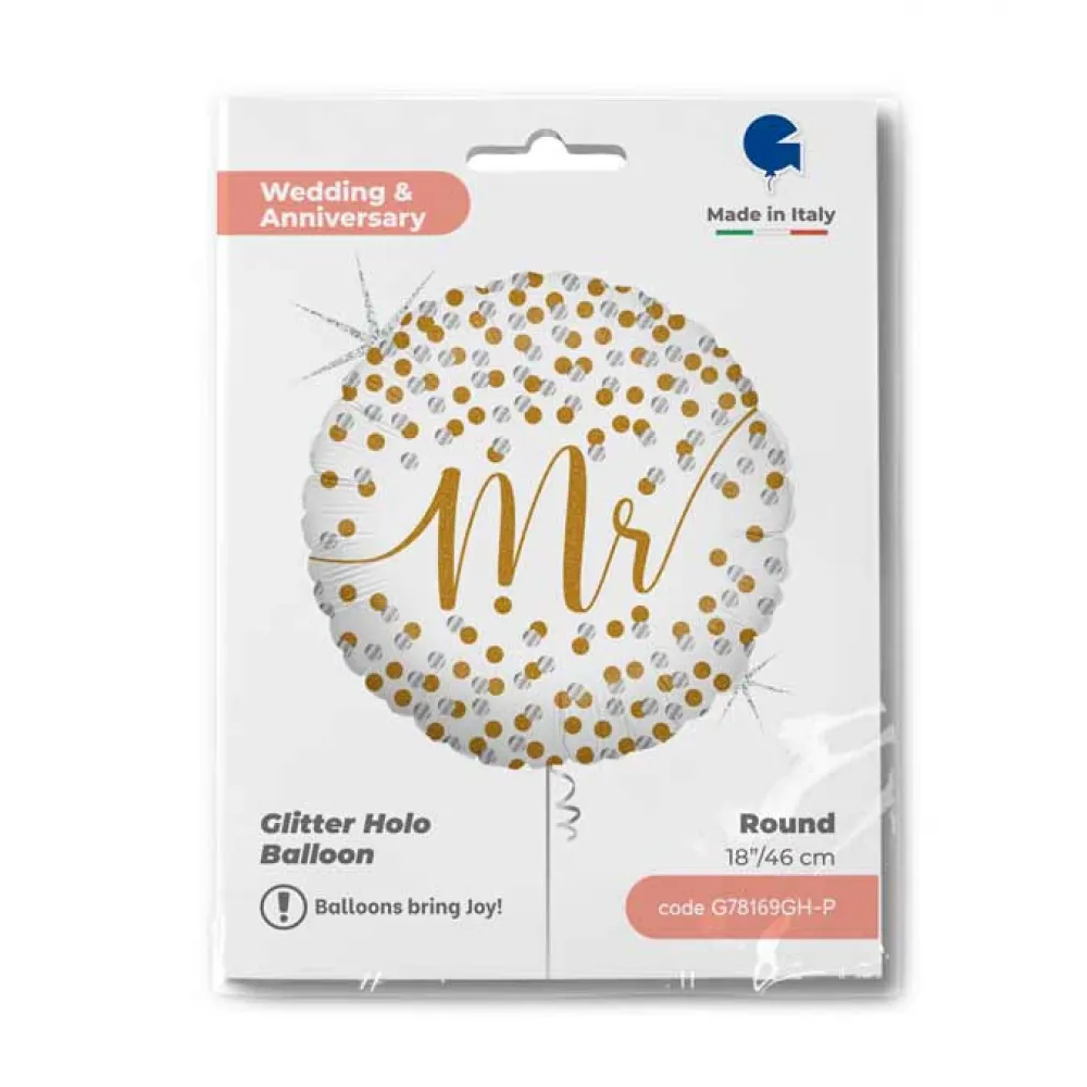 Balon Folie print confetti Mr 46 cm Grabo