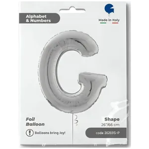Balon Folie LITERA G Argintiu 66 cm Grabo