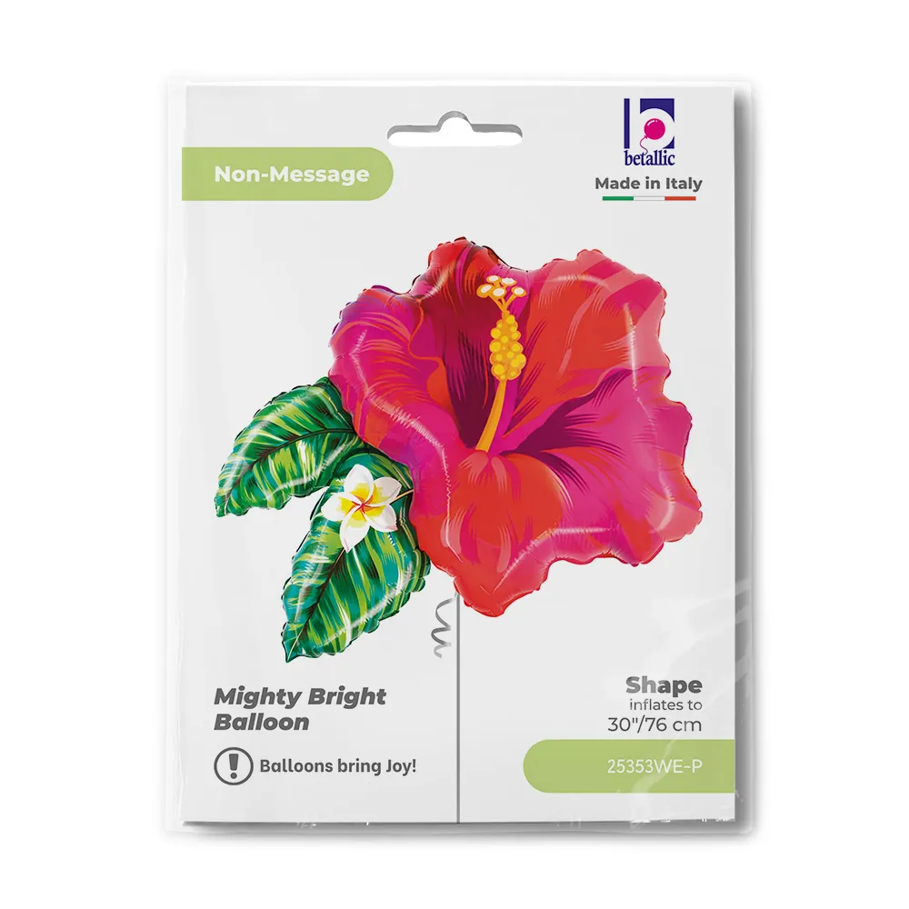 Balon Folie Figurina Hibiscus Tropical Rosu 76cm