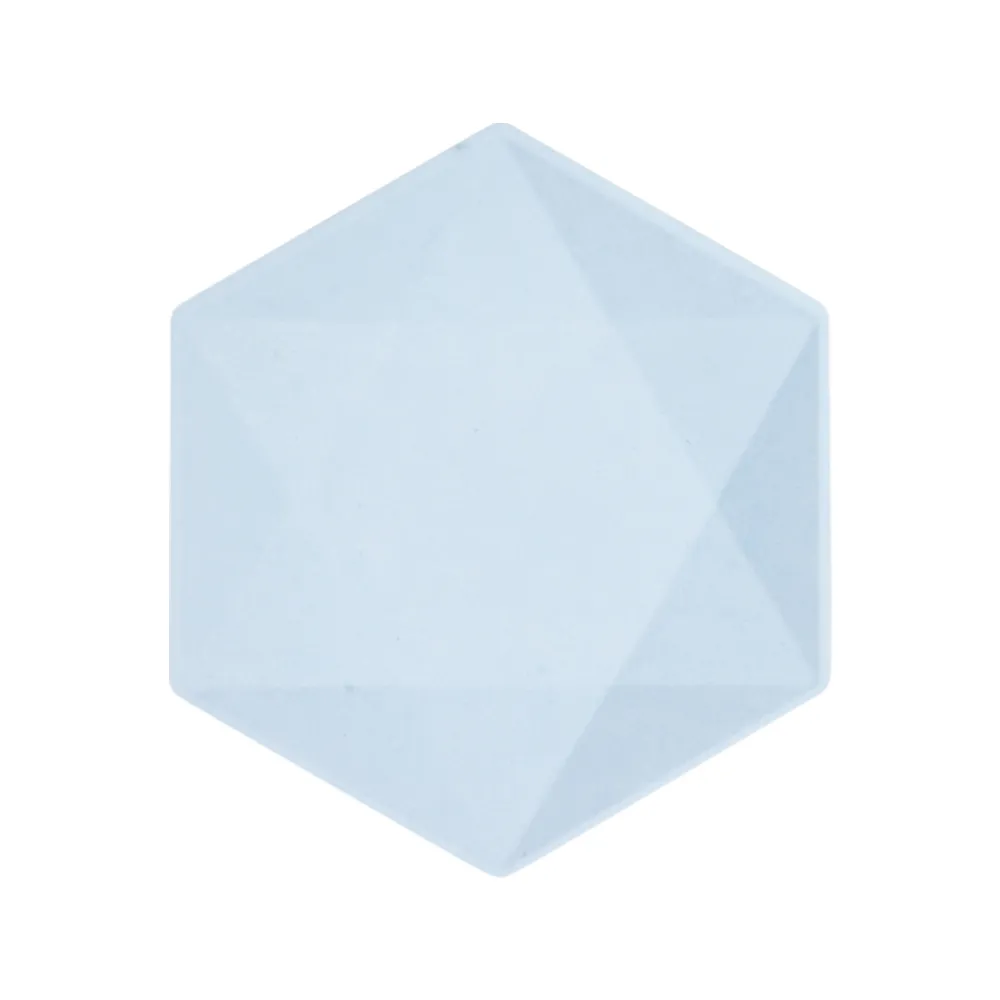 Set 6 Farfurii Hexagonale Bleu Decor Vert 20.8x18.1cm 9918242
