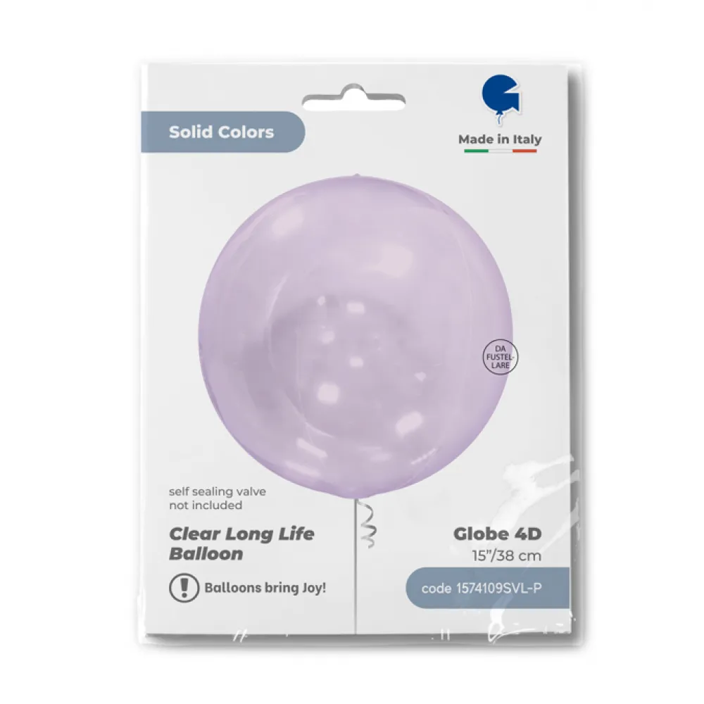 Balon Folie Sfera 4D Lavanda Transparent 38cm Grabo