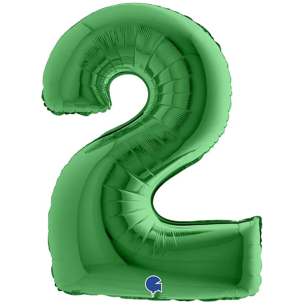 Balon Folie JUMBO CIFRA 2 VERDE 102 cm Grabo