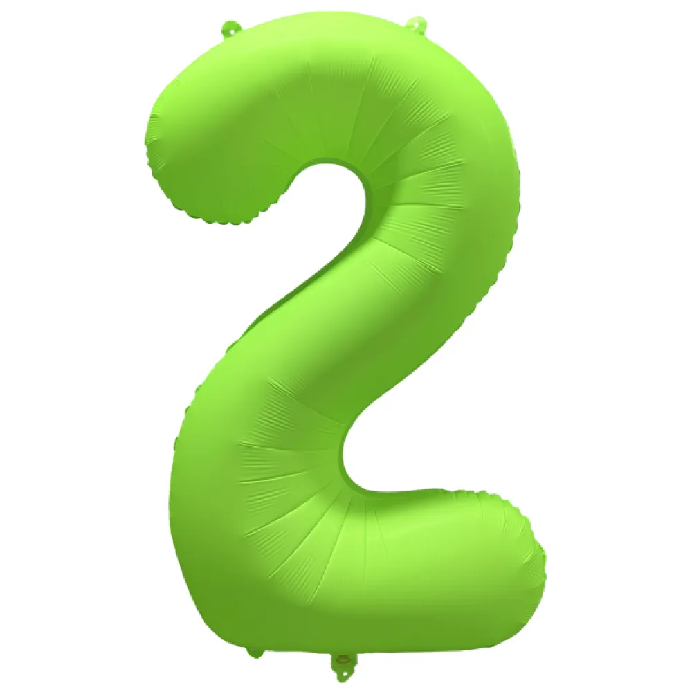 Balon Folie Cifra 2 Verde Neon 86cm R-10050-PKG