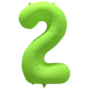 Balon Folie Cifra 2 Verde Neon 86cm R-10050-PKG