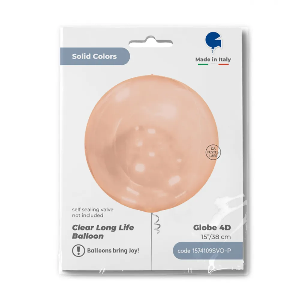 Balon Folie Sfera 4D Portocaliu Transparent 38 cm Grabo