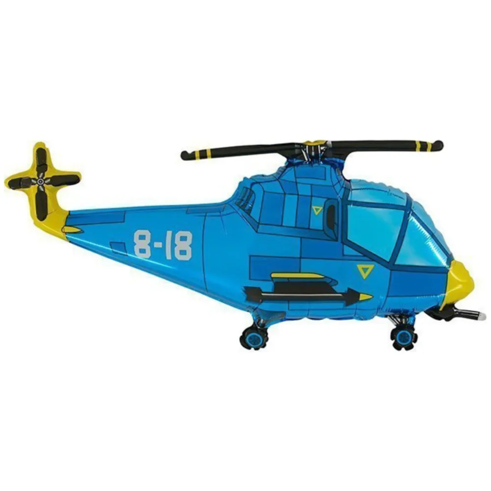 Balon Folie Figurina Elicopter Albastru 94 cm Grabo
