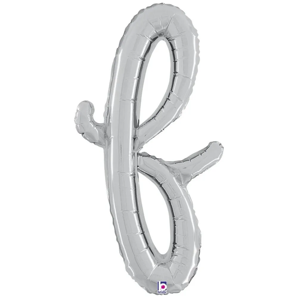 Balon Folie LITERA (AER) SCRIPT F Argintiu 61cm Grabo
