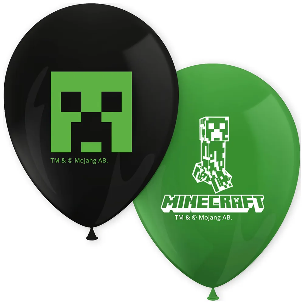 Set 8 Baloane Latex 28cm Minecraft
