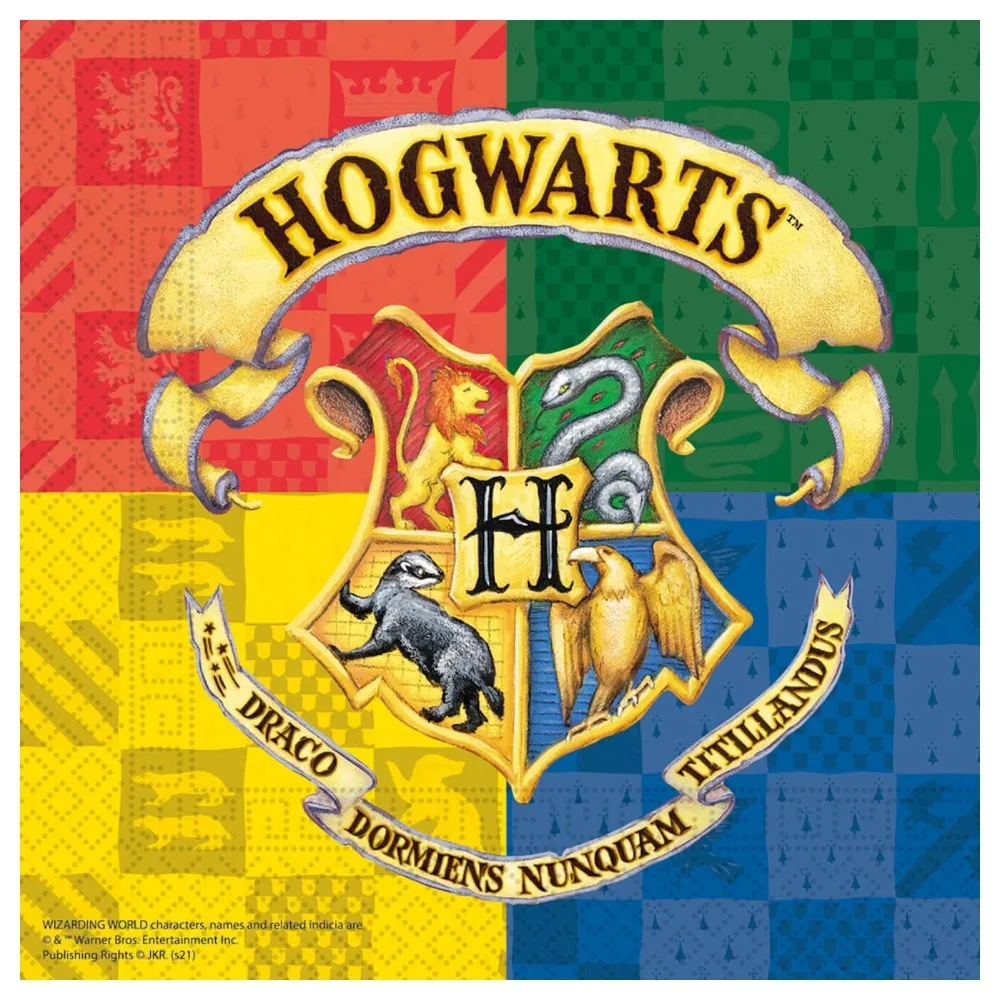 Set 20 Servetele Hartie 33x33cm Harry Potter Hogwarts