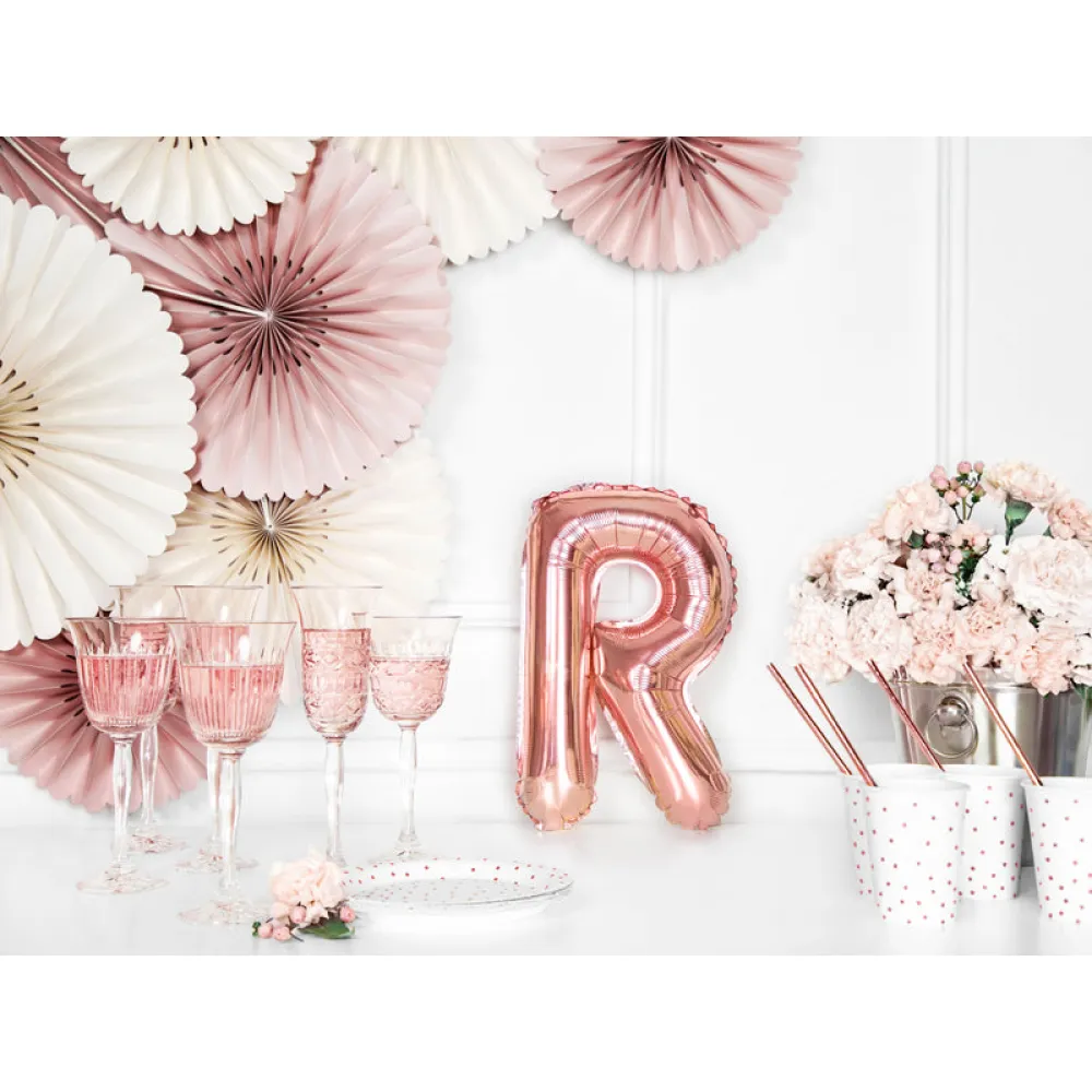 Balon folie 35cm - litera R - ROSE-GOLD - PDC1051