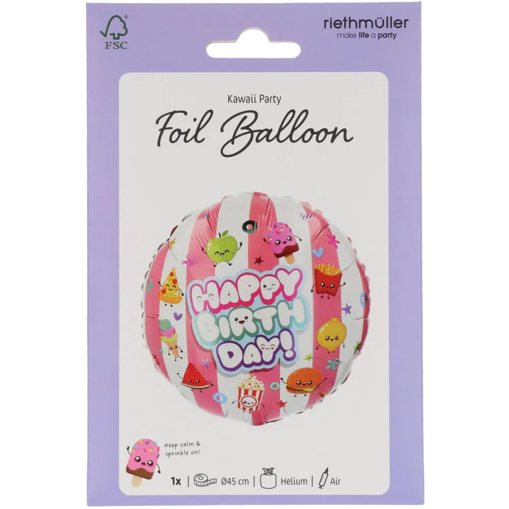Balon Folie Happy Birthday Kawaii Party 45cm