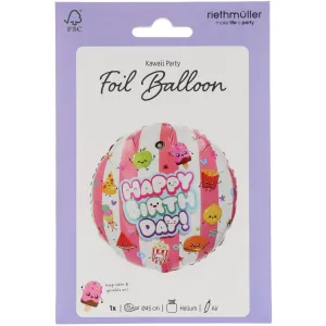 Balon Folie Happy Birthday Kawaii Party 45cm