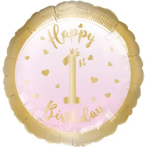 Balon Folie Prima Aniversare Fetita 43cm