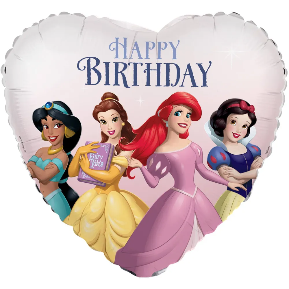 Balon Folie Inima Happy Birthday Printese 45cm