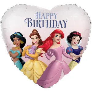Balon Folie Inima Happy Birthday Printese 45cm