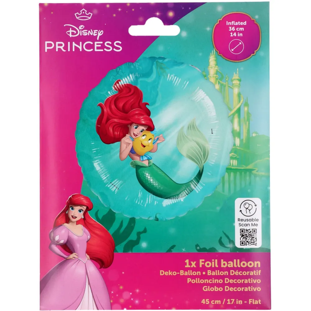 Balon Folie Rotund Ariel Mica Sirena 45cm
