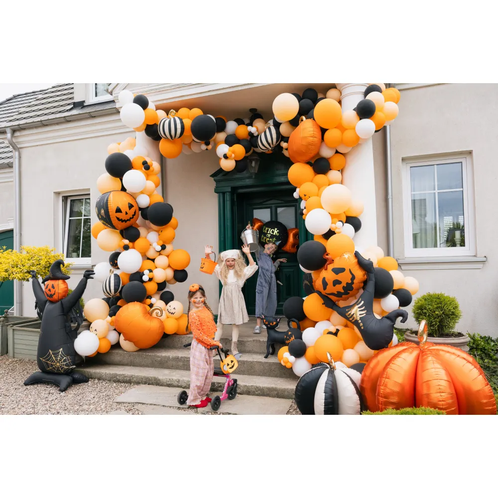 Balon Folie Scary Pumpkins 50cm Negru-Portocaliu