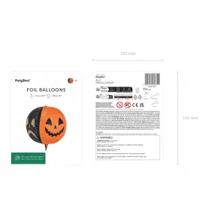 Balon Folie Scary Pumpkins 50cm Negru-Portocaliu
