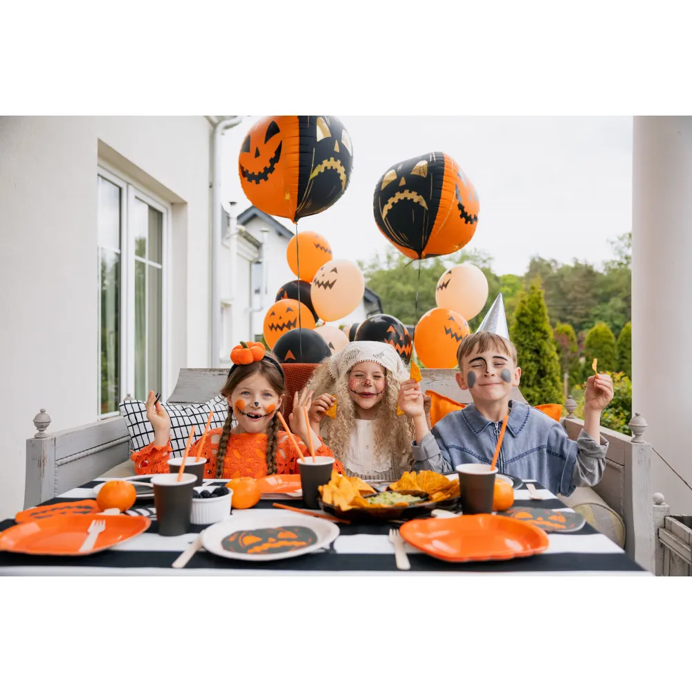 Balon Folie Scary Pumpkins 50cm Negru-Portocaliu