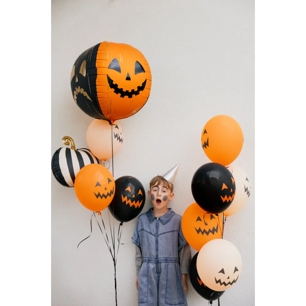 Balon Folie Scary Pumpkins 50cm Negru-Portocaliu